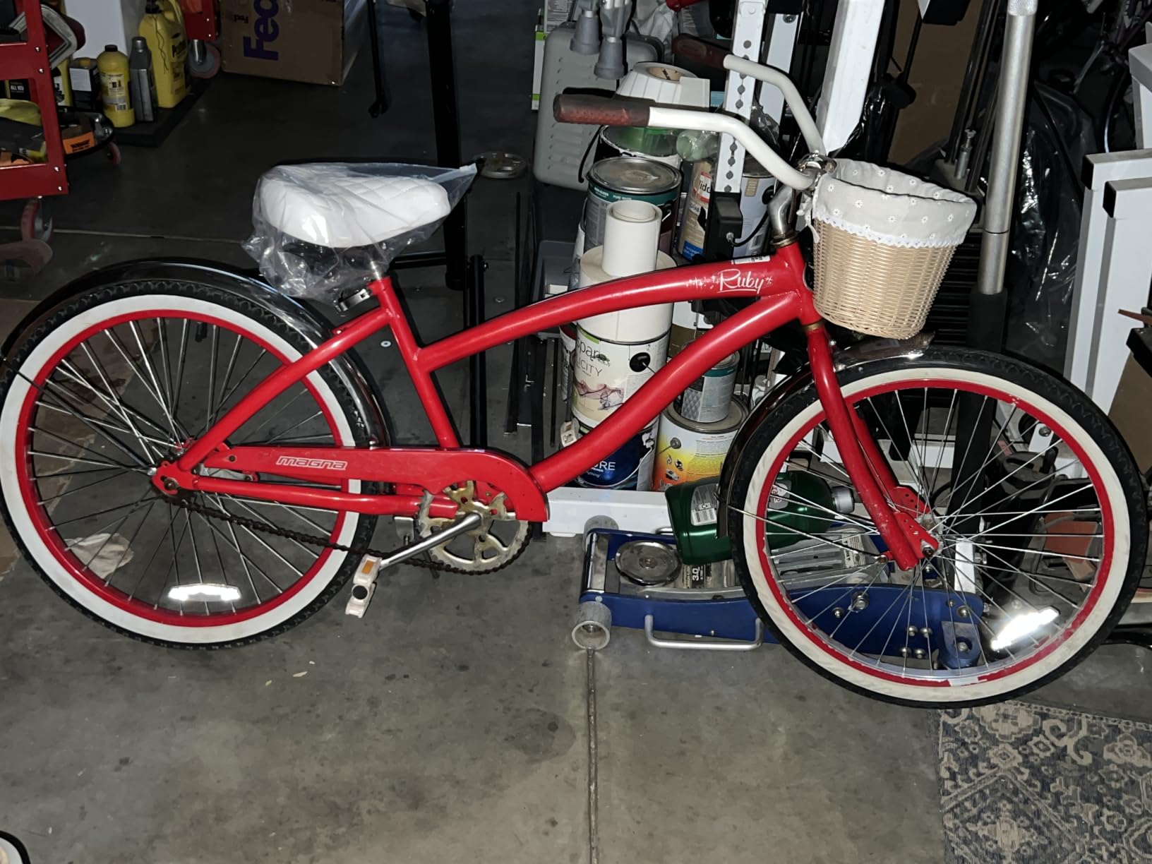 CXWXC Bike Basket - Front Bicycle Bike Basket for Girls Women - Handmade Woven Wicker Bike Baskets with Liner Detachable, Adjustable PU Straps customer photo 1