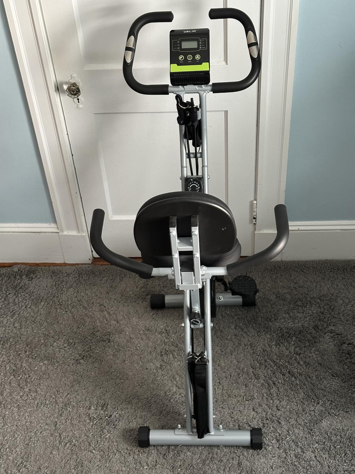 Foldable Exercise Bike Stationary Bikes for Home, 5 IN 1 Indoor Workout Bike, with 16-Level Quiet Magnetic Resistance, 6.6 LBS Flywheel and 300LBS Capacity, 2025 Designed 817 X-bike customer photo 1