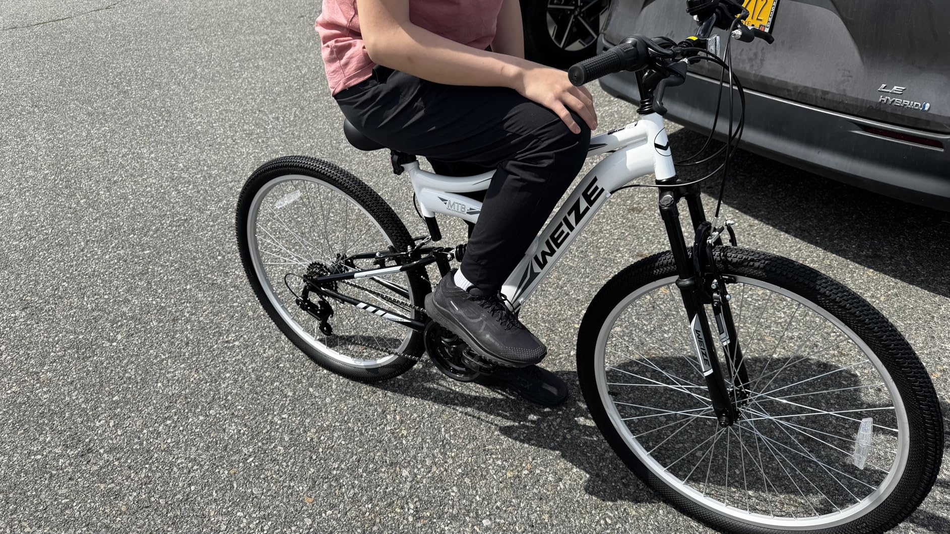 WEIZE Mountain Bike, 24 26 27.5 inch Outdoor Cycling Bike,18-Speed/High-Carbon Steel/Dual Full Suspension, Adjustable Ergonomic Seat for Men Women Adult, MTB Bicycle with Suspension Fork customer photo 2
