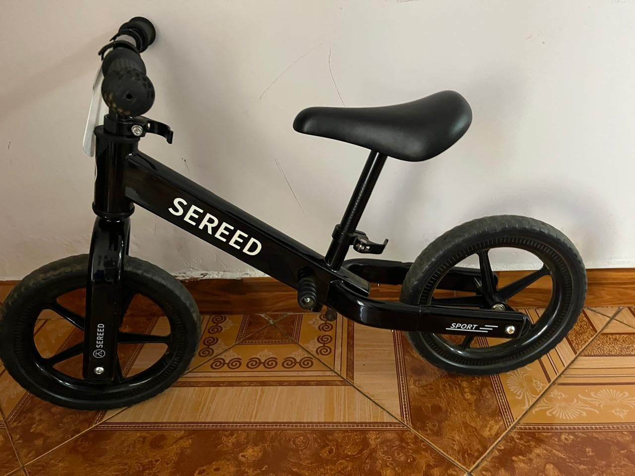 SEREED Toddler Balance Bike 2 Year Old, Gift for 2-3 Boys Girls, Adjustable | No Pedal Kids Toy Bike for 2-5 Years Old, Customize Plate with 3pcs Stickers (White) customer photo 2