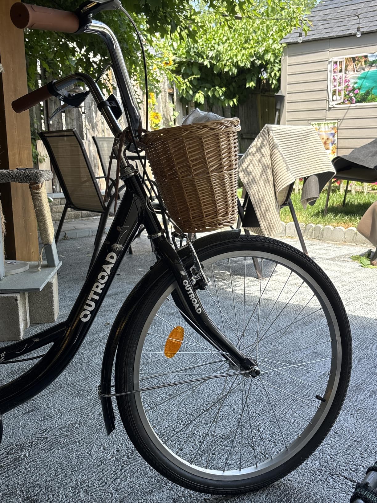 Beach Cruiser Bike for Women and Men, 24 26 inch Female Commuter Bicycle with Basket, 1 Speed Womens Bike with Rear Rack/High-Carbon Steel/Front & Rear Fenders, Multi Color customer photo 1