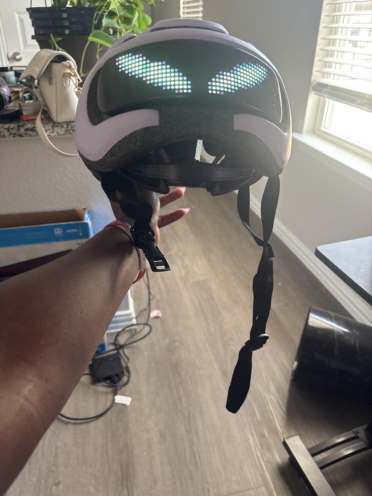 Bike Helmet with Light - Bike Helmet with DIY LED Screen for Scooter, Bicycle, Skateboard - LED Display Helmet with Customizable Patterns - Bicycle Helmet Light for Adult Men and Women customer photo 2