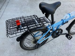 Folding Rear Bicycle Basket, Metal Wire, Black, 55 lbs, 14.5 x 10.6 x 7.8 inches, Rack Mount, Universal customer photo 2
