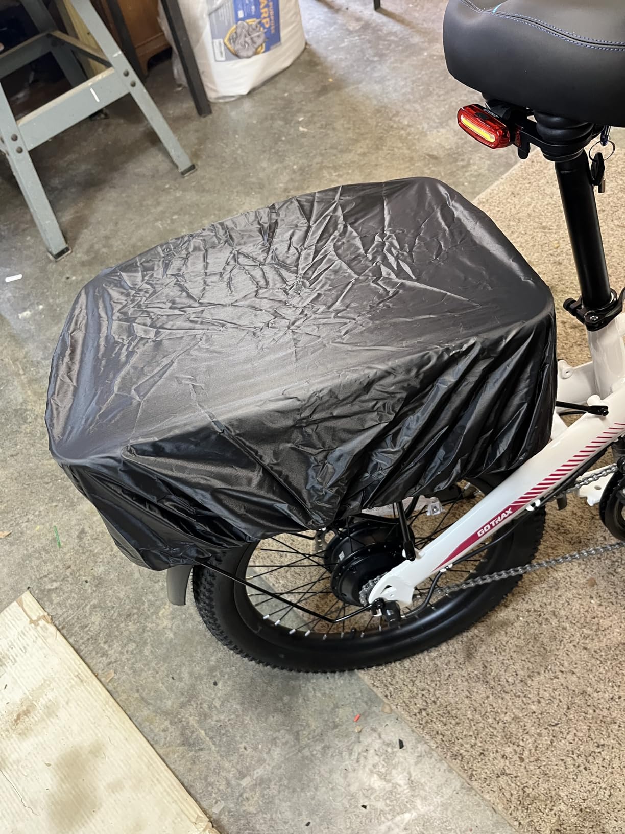 Bike Basket Rear, Large Bicycle Basket with Cargo Net, Liner and Waterproof Cover for Electric Bike, Ebike and Bikes, Large Capacity Wire Basket customer photo 2