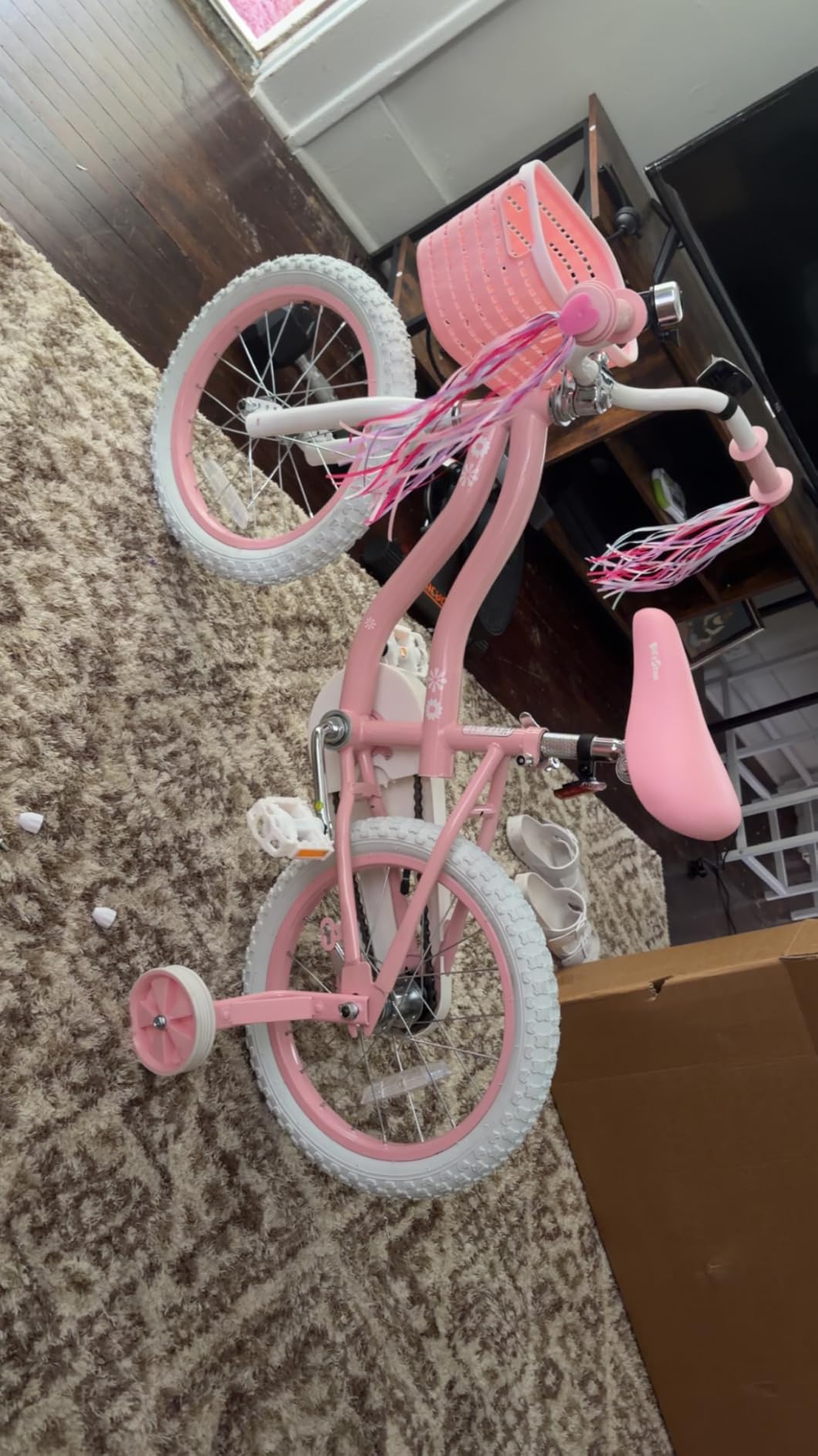 bicystar Girls Bike for Kids Ages 2-8 Years, 12 14 16 18 Inch Kids Bike with Training Wheels, Basket & Streamers, Pink Little Girls Bicycle with Coaster Brake, Birthday Gift customer photo 1