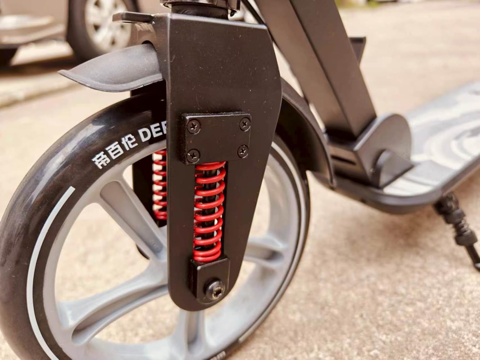 Big Wheels Kick Scooter for Kids Ages 6+, Teens and Adults, Max Load 300 LBS, Foldable - 2-Wheel Commuter Adult Scooters with Hand Brake & Shock Absorption, Adjustable Handlebar, Bearing ABEC9 customer photo 1