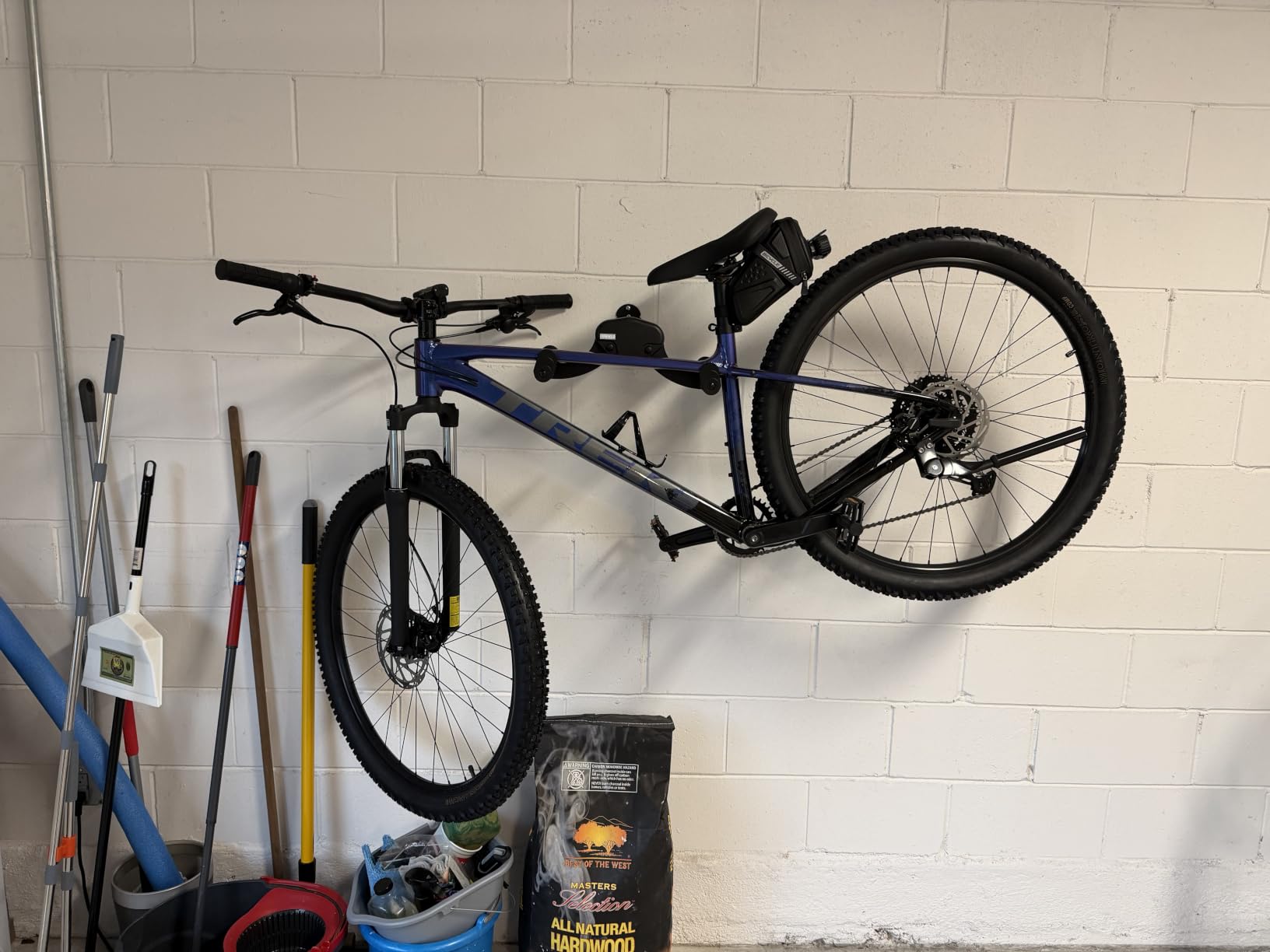 Bike Wall Mount - Horizontal Wall Hanger, Adjustable Design for Road, Mountain and Hybrid Bikes up to 48.5 lbs - Space-Saving Bike Rack for Garage or Apartment - Sturdy Indoor Bicycle Storage customer photo 2