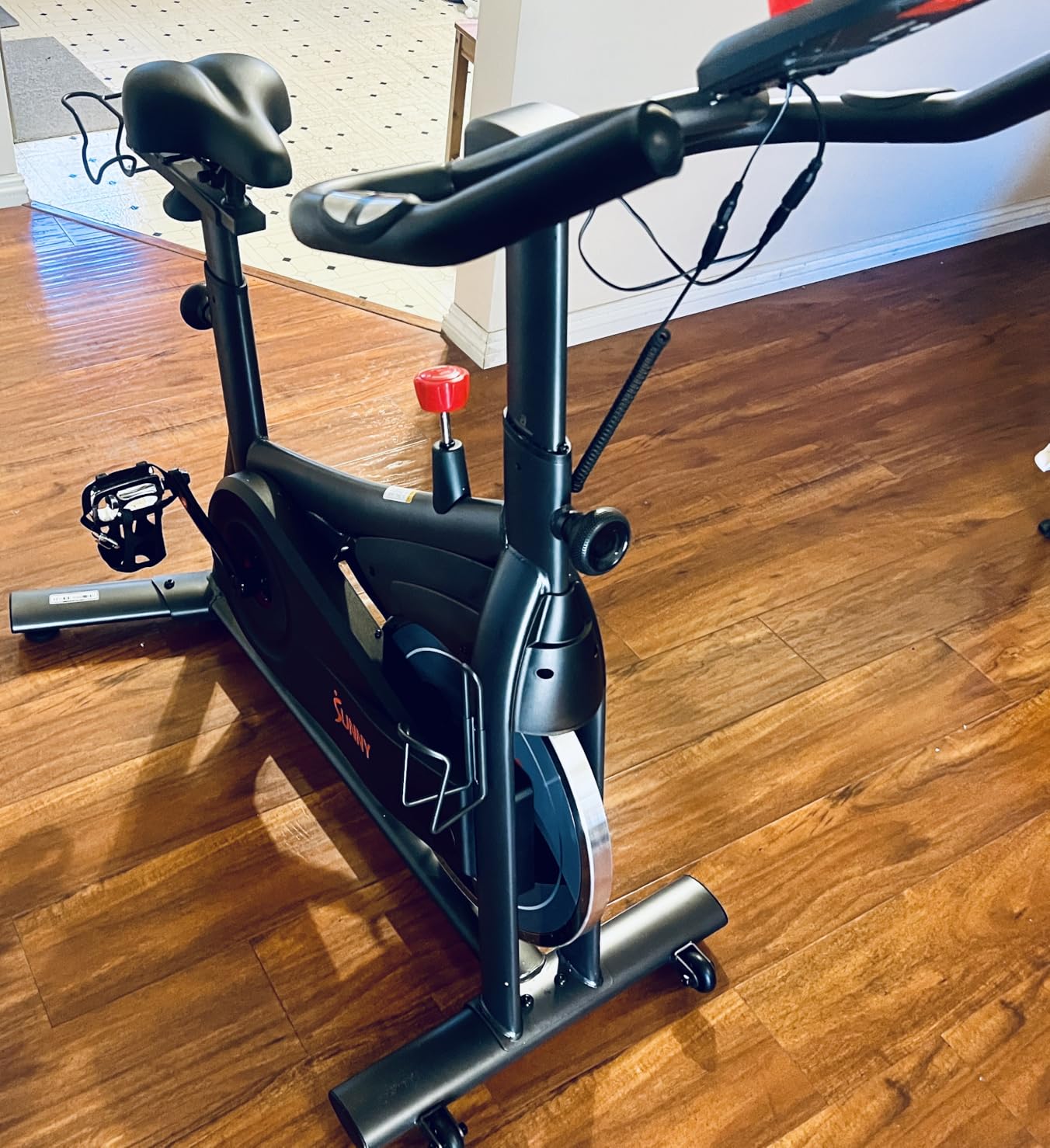 Sunny Health & Fitness Smart Indoor Cycling Bike for Home Cardio Exercise customer photo 1