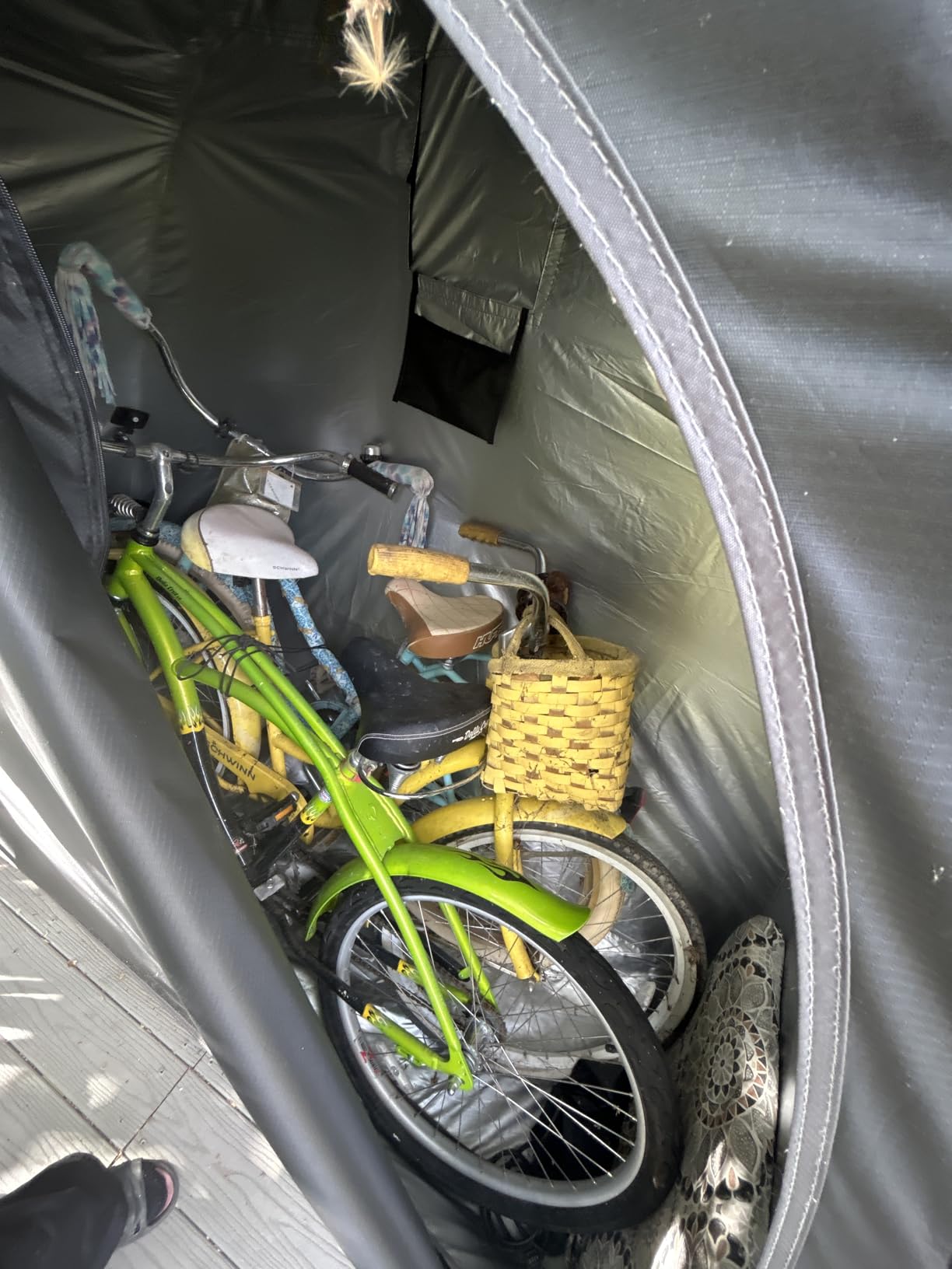 Bike Storage Tent, PU5000 Waterproof Outdoor Shed for 2 Bikes | 210D Oxford Tear-Resistant Shelter for Lawn Mower, Garden Tools & Patio Equipment. Easy Portable Setup, 80