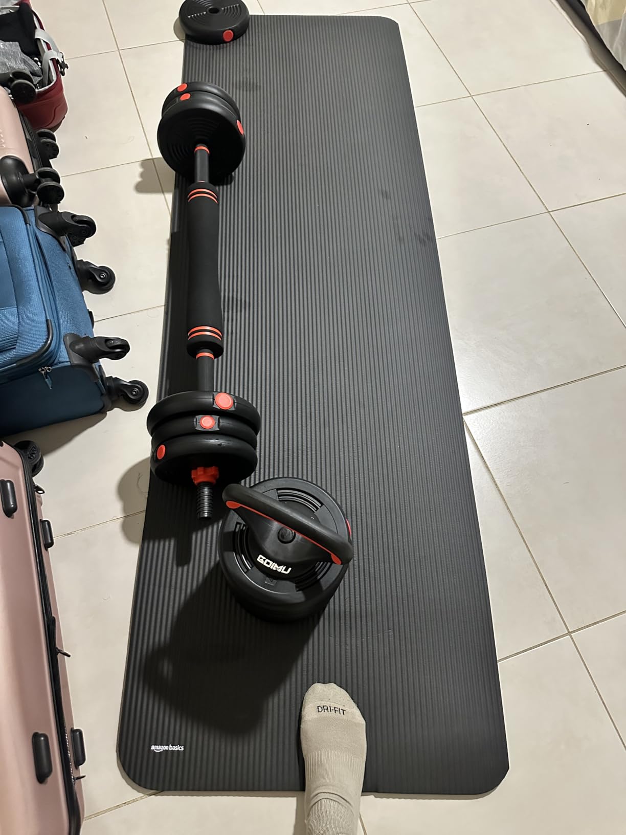 Adjustable Dumbbells, GOIMU 32/54/76/94LBS Free Weight Set, 4 in 1 Dumbbell Set Used as Barbell, Kettlebell, Push Up Stand, Fitness Exercise for Home Gym Suitable Men/Women customer photo 1