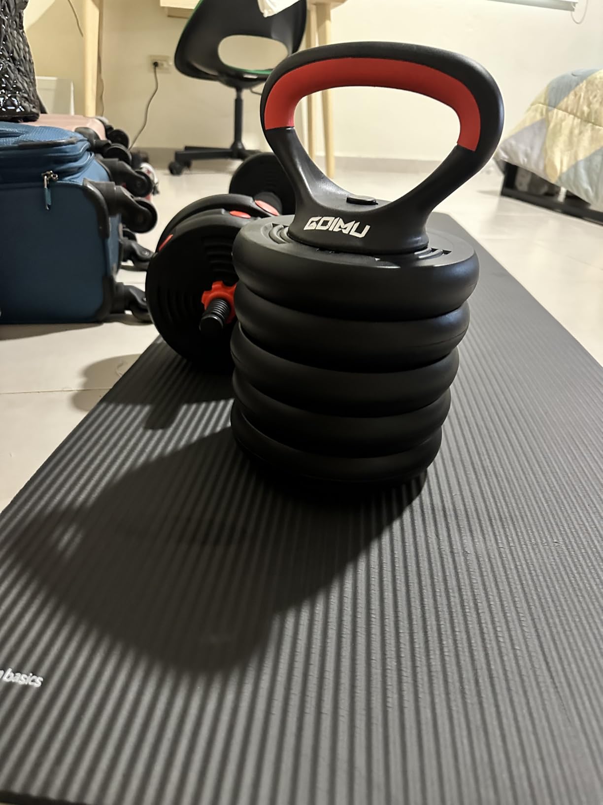 Adjustable Dumbbells, GOIMU 32/54/76/94LBS Free Weight Set, 4 in 1 Dumbbell Set Used as Barbell, Kettlebell, Push Up Stand, Fitness Exercise for Home Gym Suitable Men/Women customer photo 2