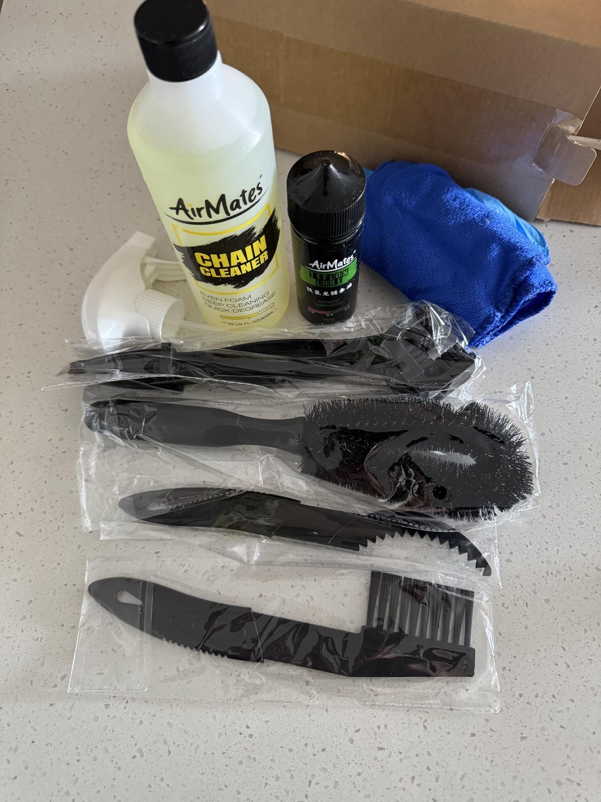 Bike Chain Cleaning Kit: Including Bicycle Chain Cleaner Degreaser, Cycling Chain Lube, Cleaner Brush Tool and Gloves Suitable for MTB Ebike Road Bike and Trail Bikes customer photo 1