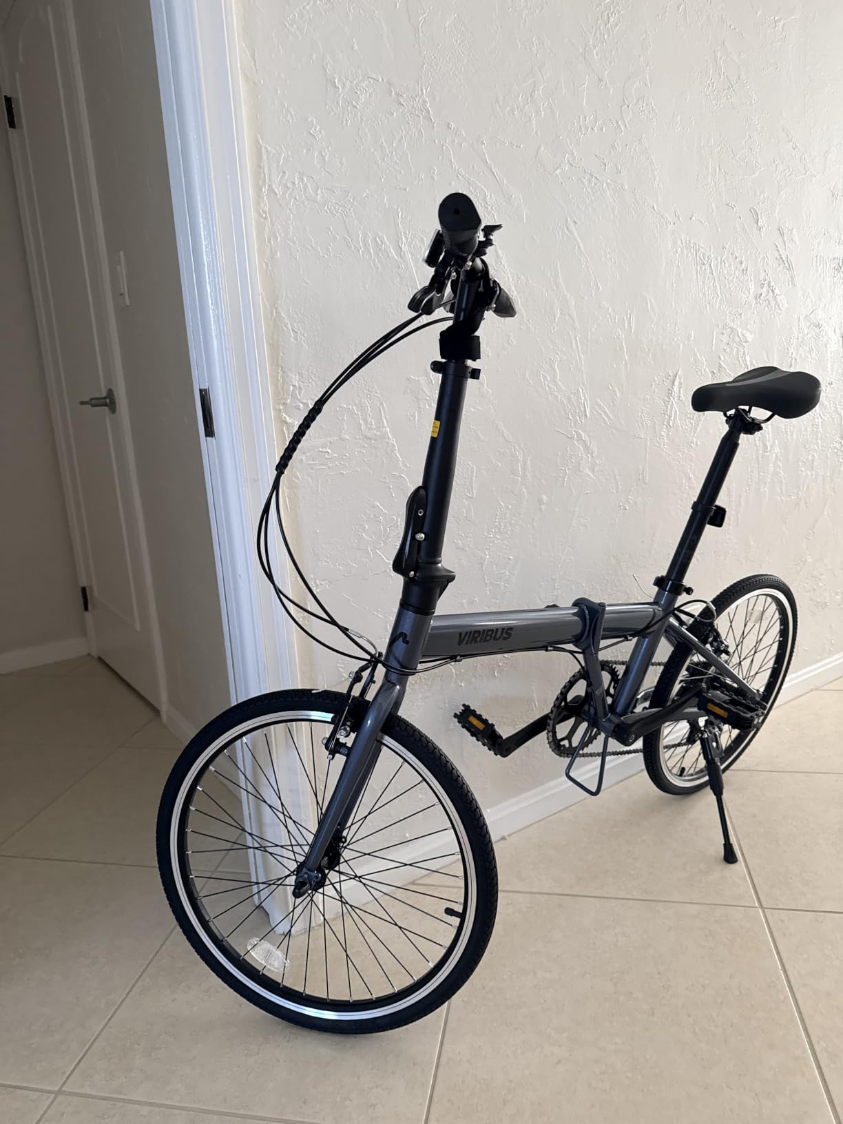 VIRIBUS Folding Bike for Adults, 20 inch Foldable Bike 7 Speed, Lightweight Compact Bicycle, Portable Collapsible Bikes for Adult Men Women City Commuters customer photo 1