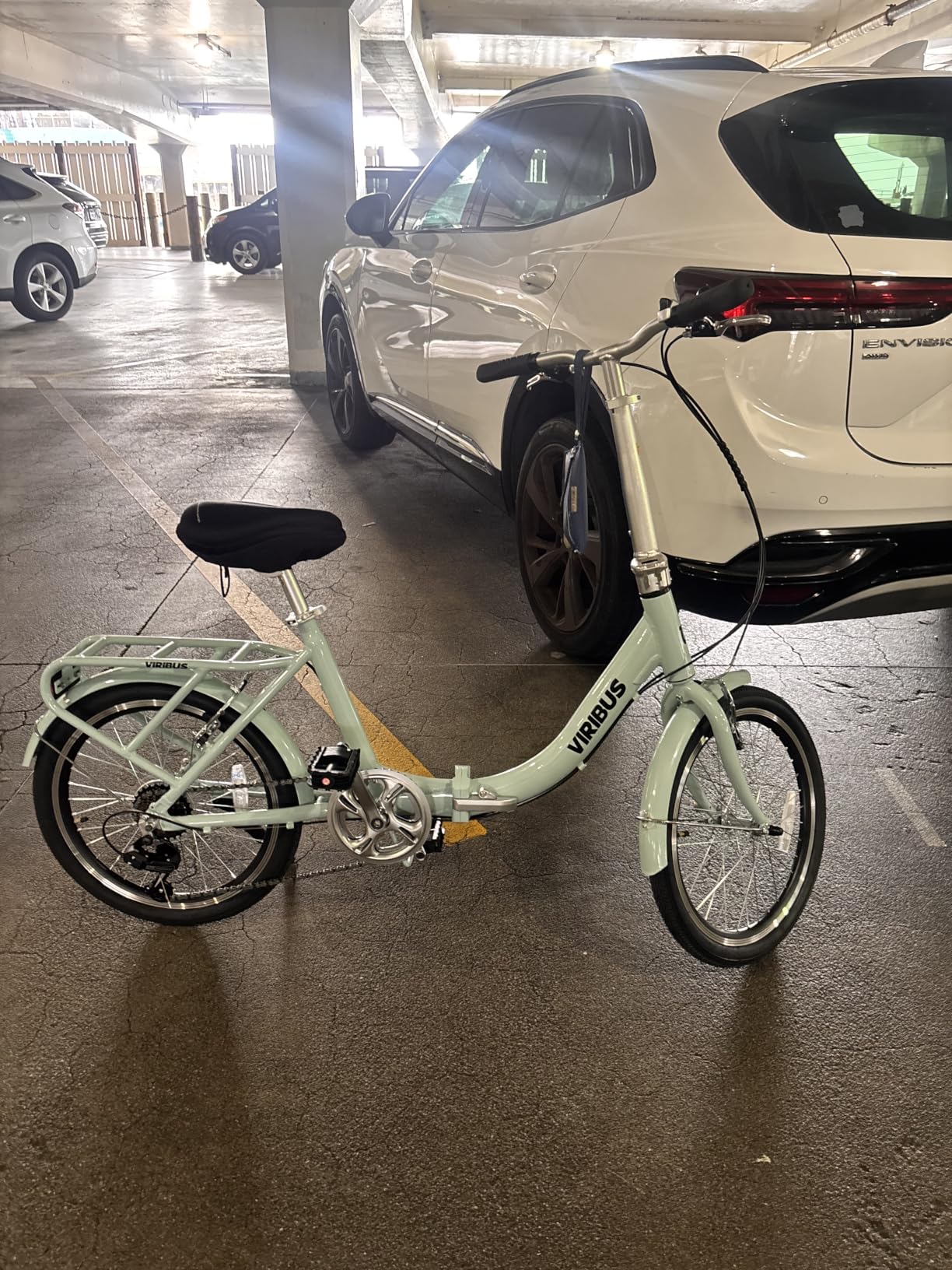 VIRIBUS Folding Bike for Adults, 20 inch Foldable Bike 7 Speed, Lightweight Compact Bicycle, Portable Collapsible Bikes for Adult Men Women City Commuters customer photo 2