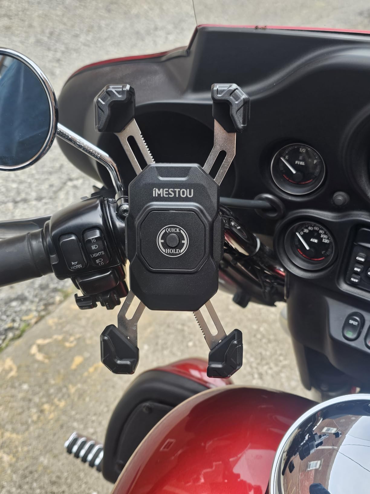 Motorcycle Wireless USB C Charger Phone Mount with Detachable SAE-O Ring Wire, Fits for 5.5