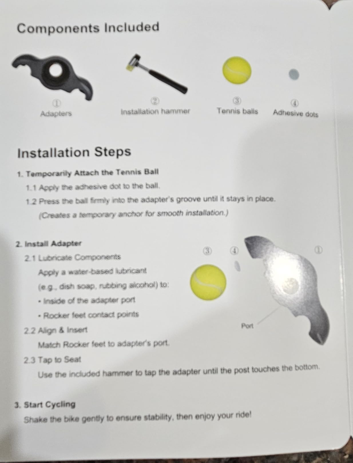 Only for Core V1, Rocker Feet Adapters with Tennis Balls 4 Pack, Thick Injection-Molded Accessory for Wahoo Kickr Indoor Bike Cycling Smart Trainers to Make Your Riding More Comfortable customer photo 1