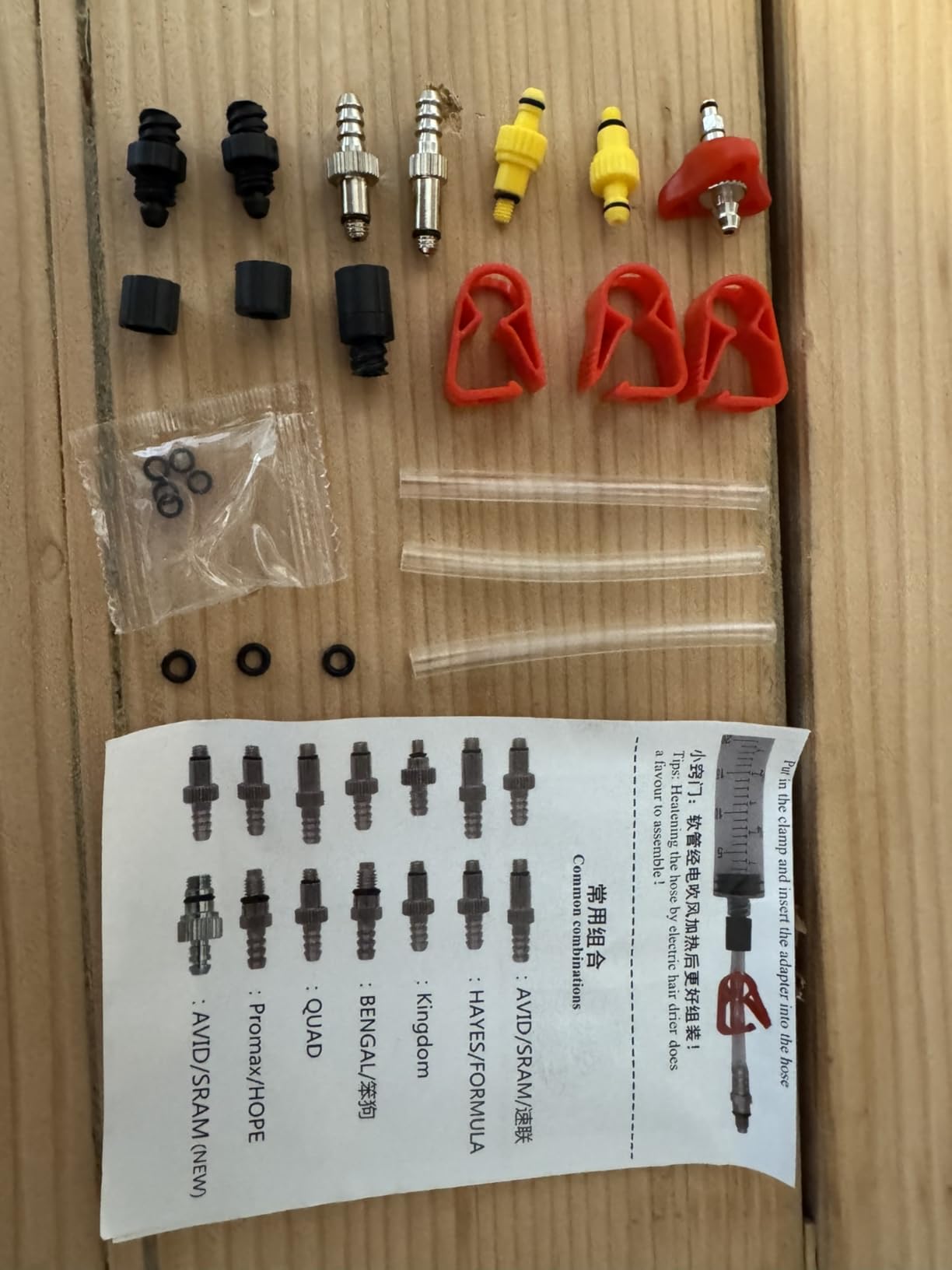 Avid Bike Brake Bleed Kit for All SRAM Series.Bicycle Hydraulic Brake Bleed Kit Including Metal Adapters and 60ML High Performance Dot 5.1 Brake Fluid. customer photo 1