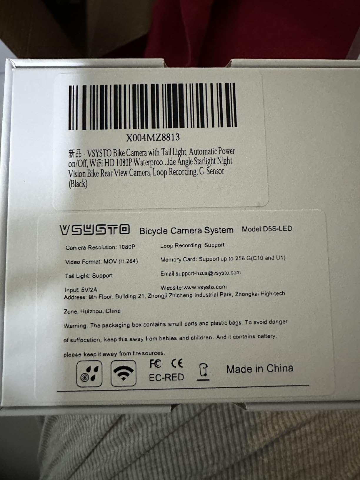Bike Camera with Tail Light, Automatic Power on/Off, WiFi HD 1080P Waterproof 150° Wide Angle Starlight Night Vision Bike Rear View Camera, Loop Recording, G-Sensor (Black) customer photo 2