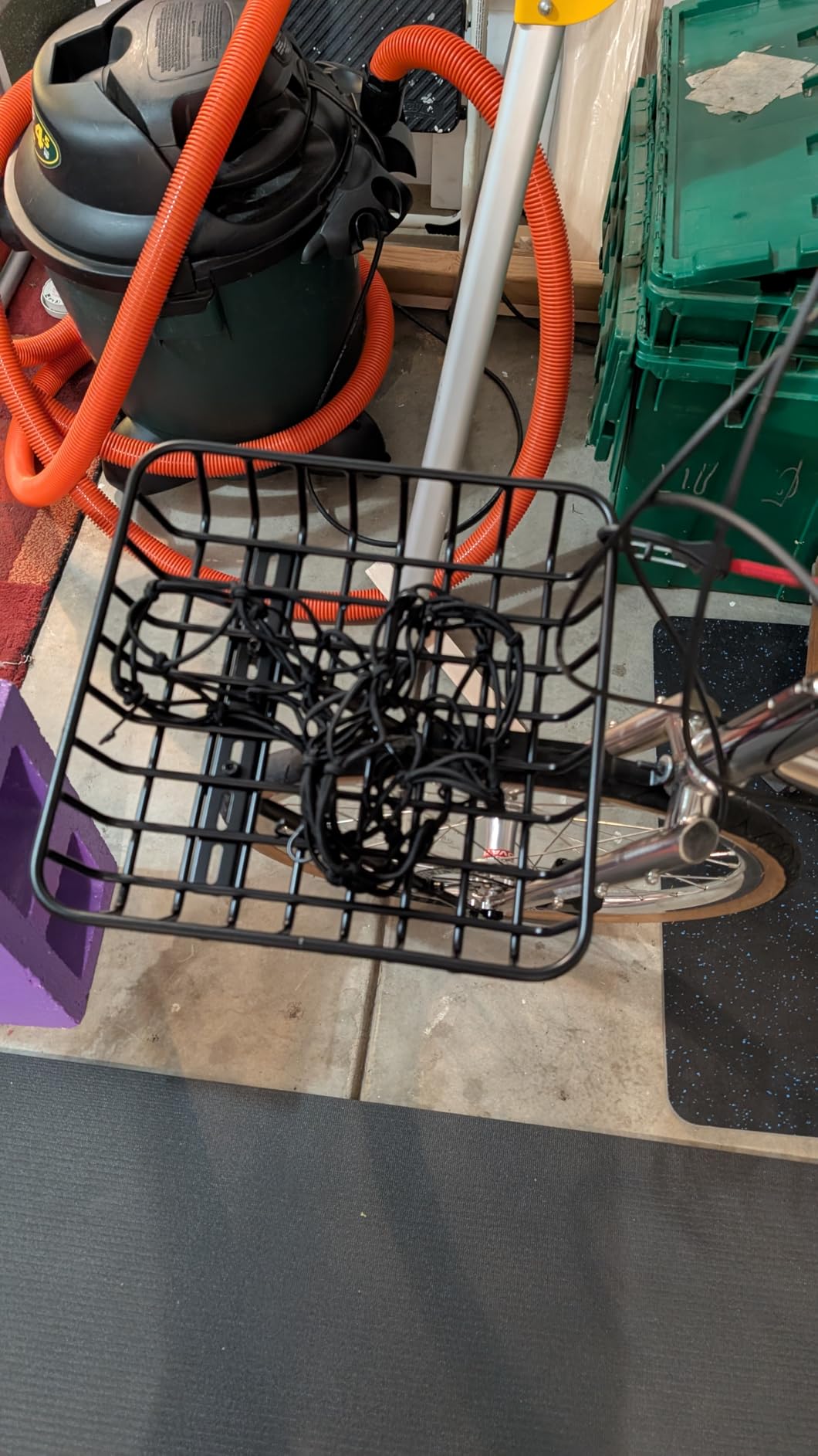 CXWXC Bike Basket Rack - Large Front Bicycle Basket with Struts - Front Mount Aluminium Bike Basket Large Capacity customer photo 2