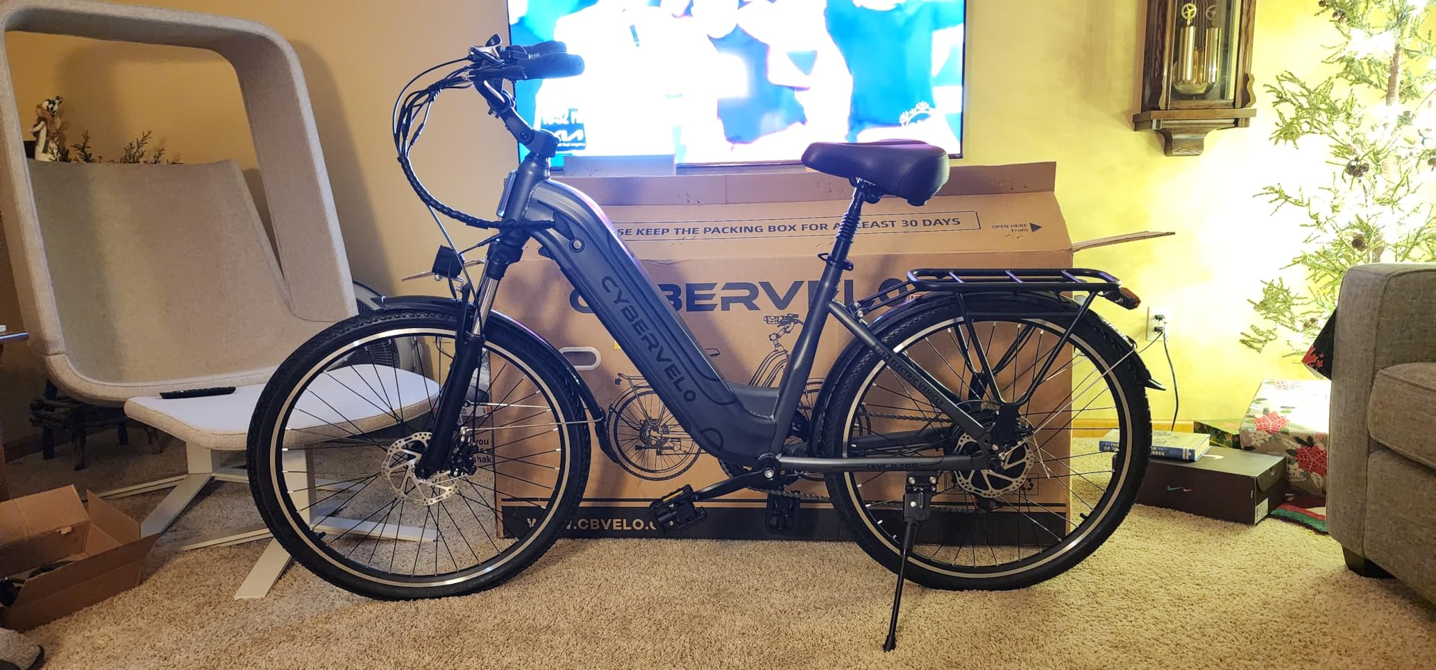 Cybervelo 750W Peak Electric Bike for Adults,up 80 Miles Removable Battery Ebike, 26
