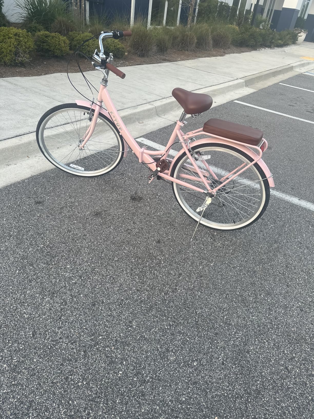 Foldable Beach Cruiser Bike for Women, 24/26 Inch Folding Bikes for Women, 7 Speed Commute Bike with Basket customer photo 2
