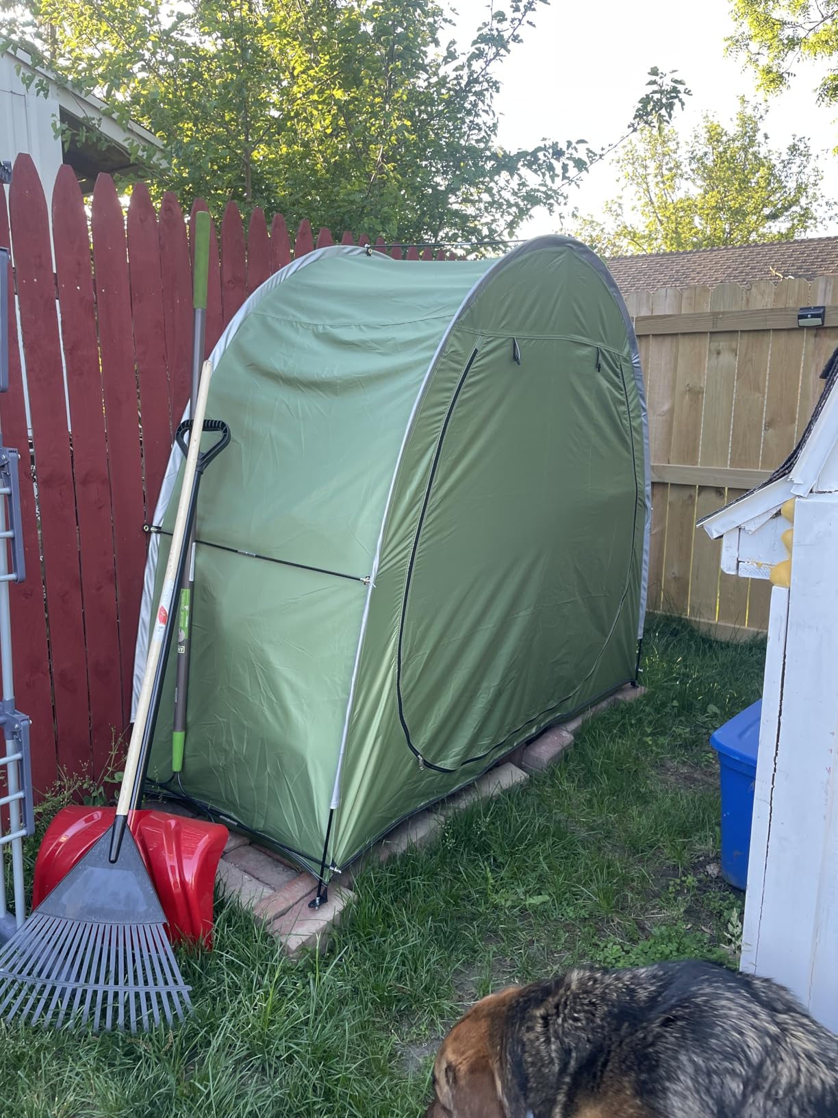 Bike Storage Tent for 2-5 Bikes, Outdoor Waterproof Shelter, Outdoor Shed with Thick Waterproof Fabric, 30% More Top Space, Easy Setup, Portable Cover for Garden Tools & Motorcycles customer photo 2
