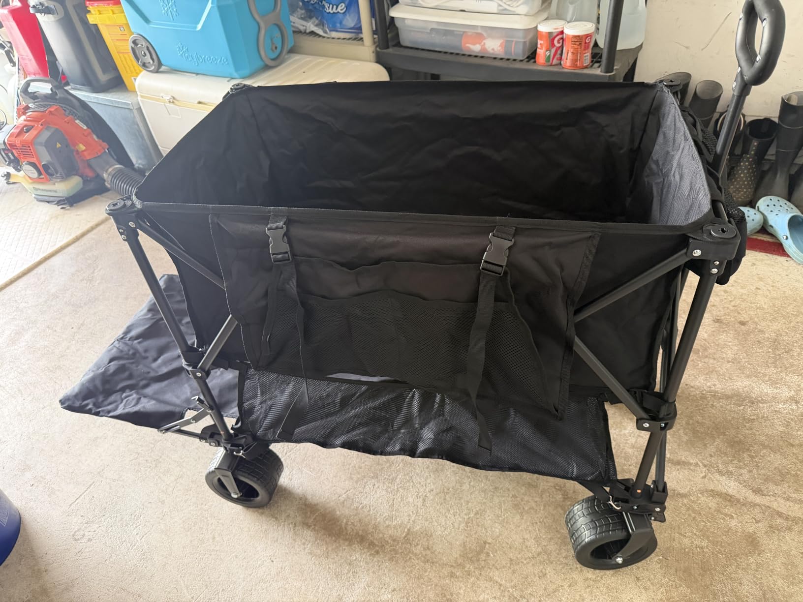 Double Decker Wagon Heavy Duty Collapsible, 600LBS 400L Capacity Foldable Utility Cart with Big Wheels for Beach, Outdoor, Camping & Gardening, Durable Steel Frame customer photo 1