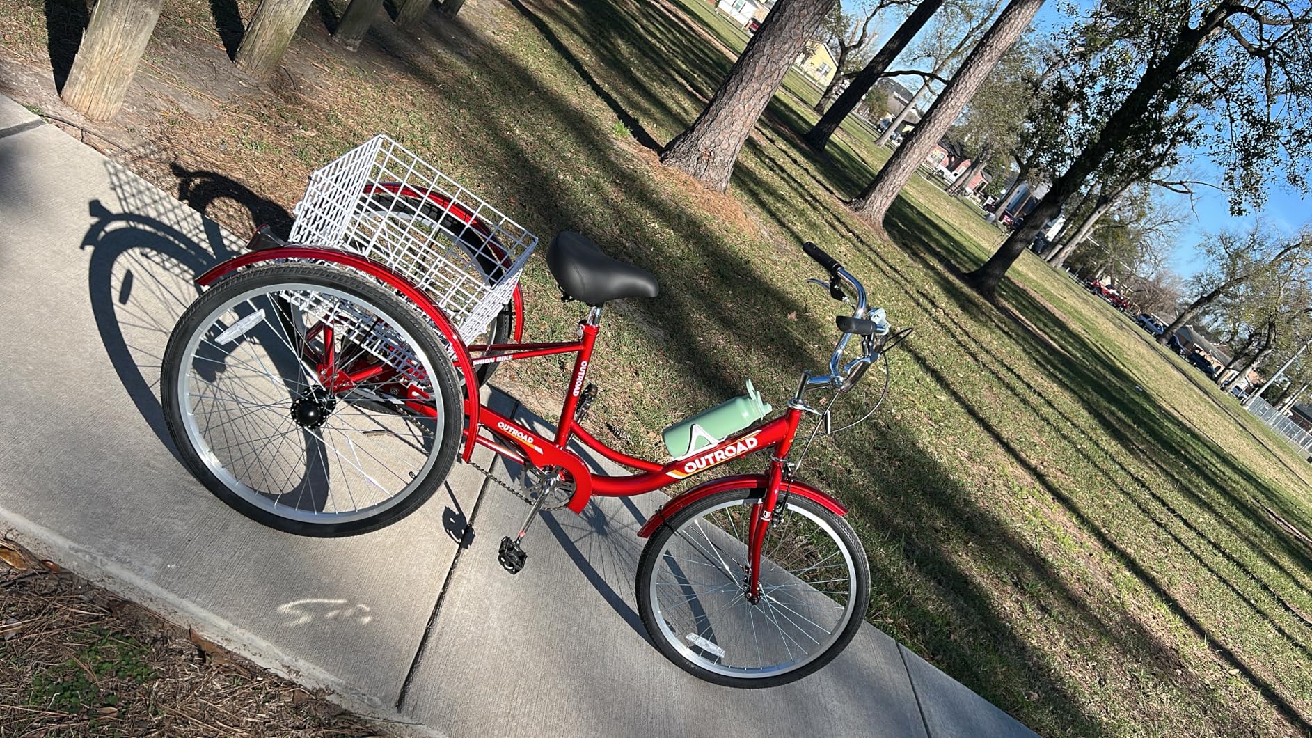 Max4out Adult Tricycle with Large Basket 24/26 Inch, Stable 3 Wheel Cruise Bicycle for Shopping, Beach and City Trike Perfect for Men, Women, Seniors (Blue/Purple/Red) customer photo 1