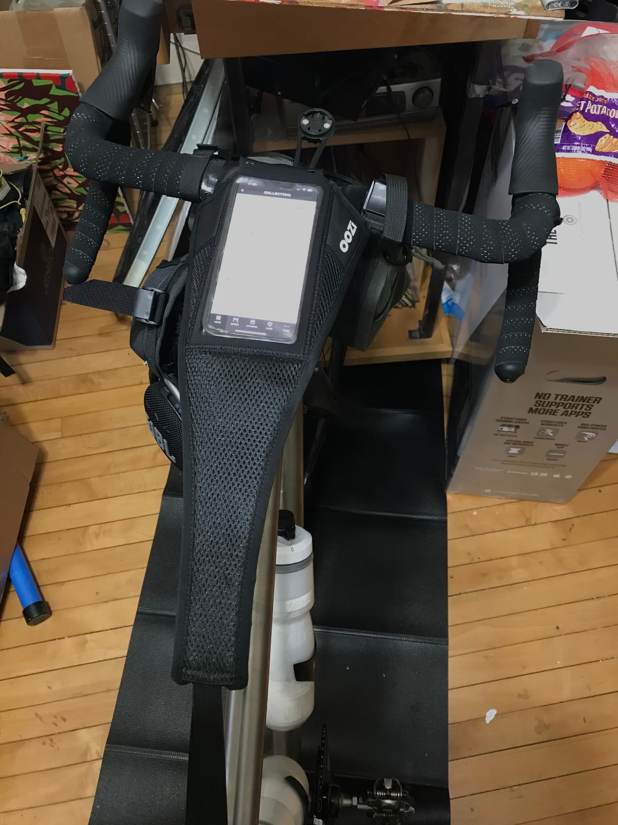 OOZi Bike Sweat Guard Bicycle Trainer Sweat Net with Phone Pouch Bike Frame Protector Bike Sweat Catcher for Indoor Cycling Training customer photo 2