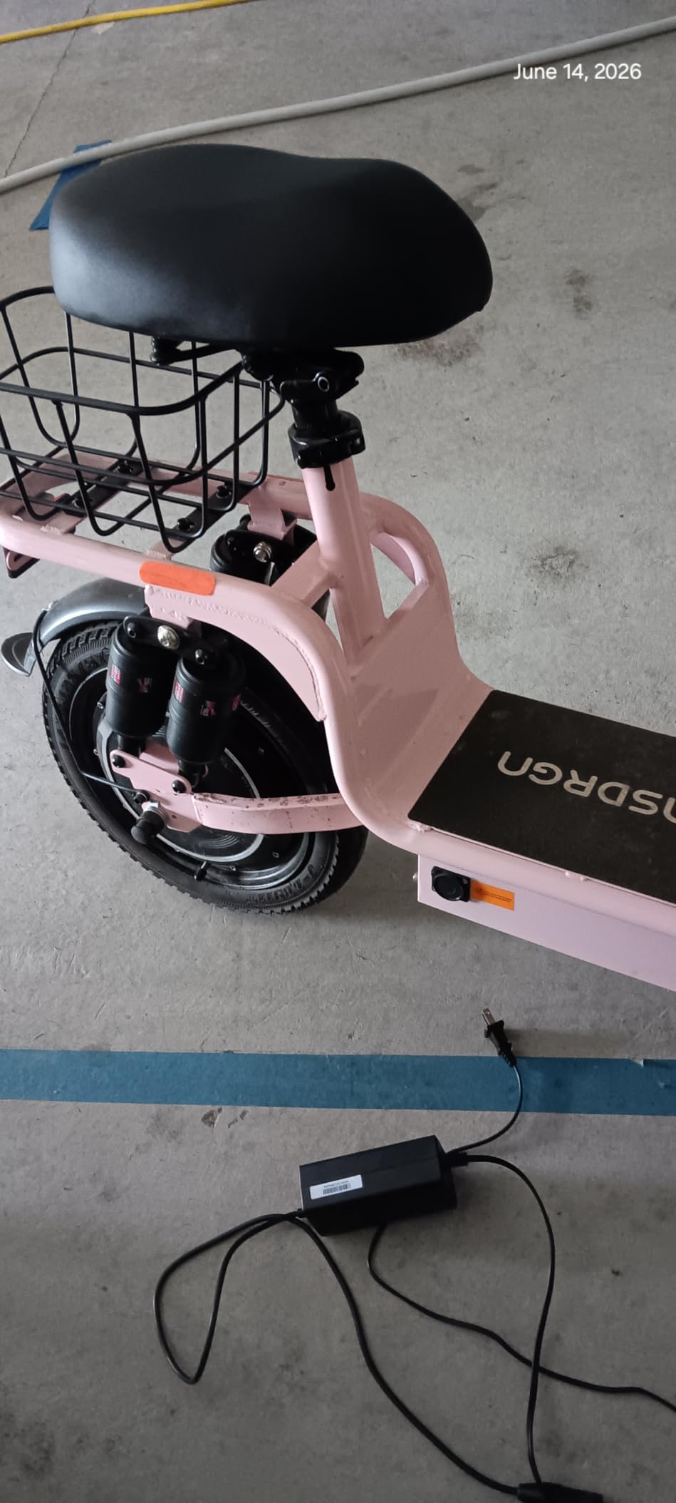 INSDRGN Electric Scooter with Seat for Adults, UL2272 Certified, C14 | Peak 1000W Motor, 28 Miles Range, 48V 10.4Ah Li Battery, Full Suspension, 20MPH Foldable E-Scooter with Basket, Max 330LBS customer photo 2
