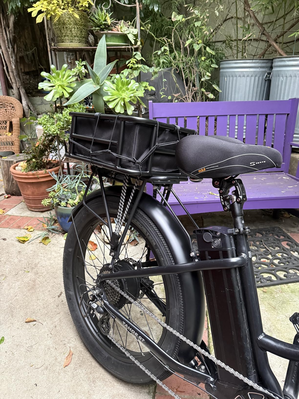 Lambolt Rear Rack Bike Basket for E-Bikes & Bikes - Heavy-Duty Bicycle Basket with Waterproof Liner, Cargo Net & Rain Cover - Great for Groceries, Dogs, Pets & Daily Commutes customer photo 1