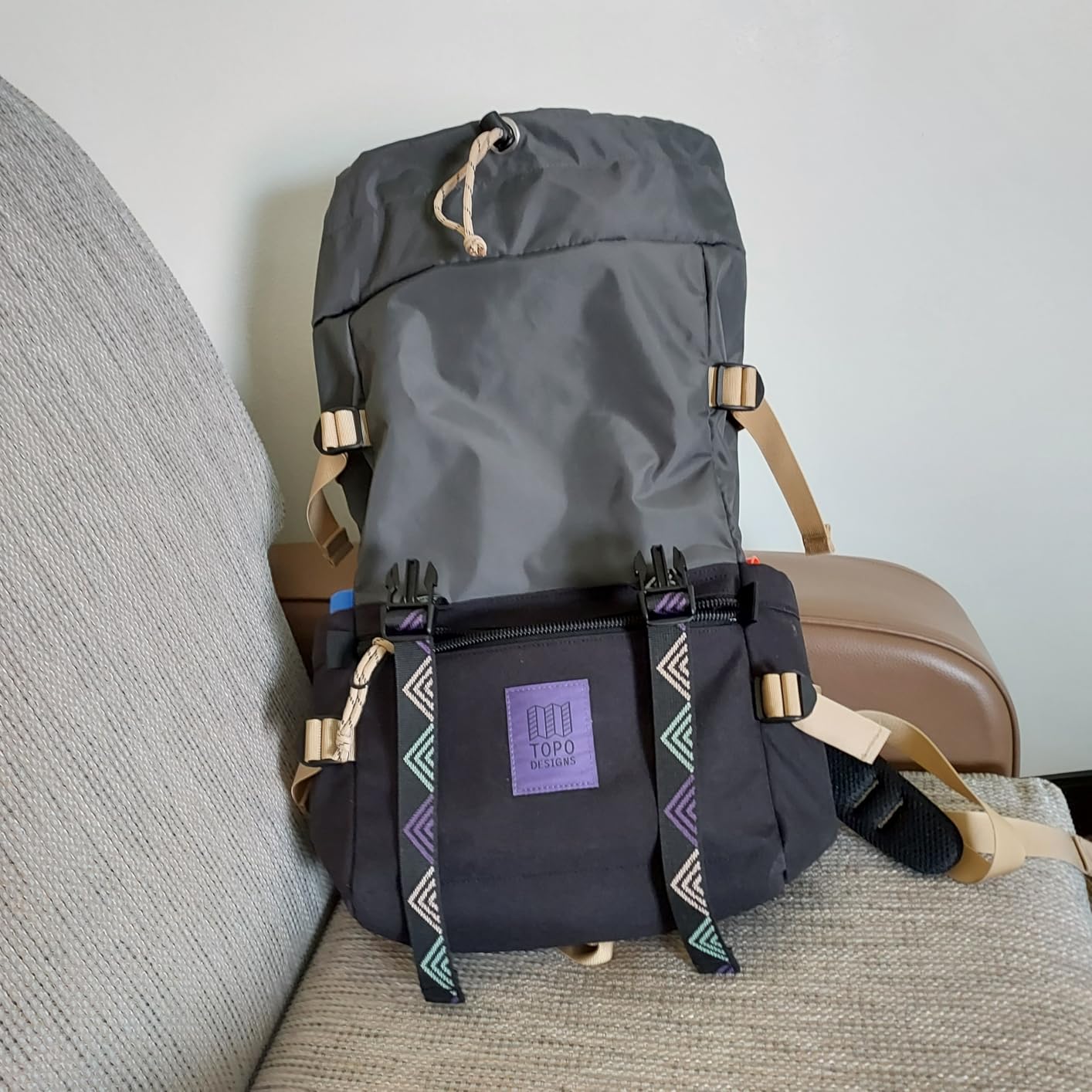 Topo Designs Rover Pack Classic Backpack - Daily Daypack for Commutes, Day Trips, Hikes - PFAS-Free, Fair Trade (Black/Tectonic) customer photo 1