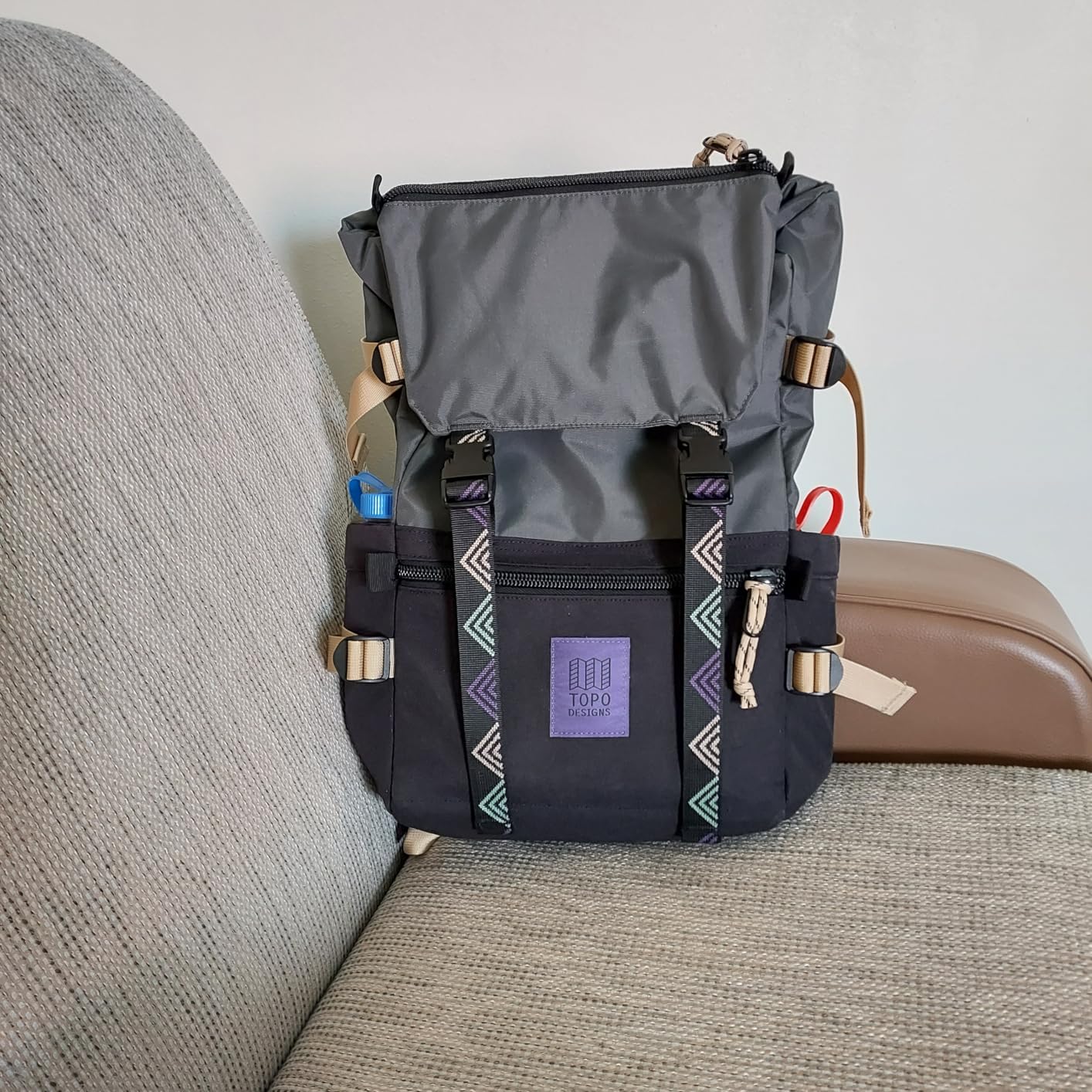 Topo Designs Rover Pack Classic Backpack - Daily Daypack for Commutes, Day Trips, Hikes - PFAS-Free, Fair Trade (Black/Tectonic) customer photo 2
