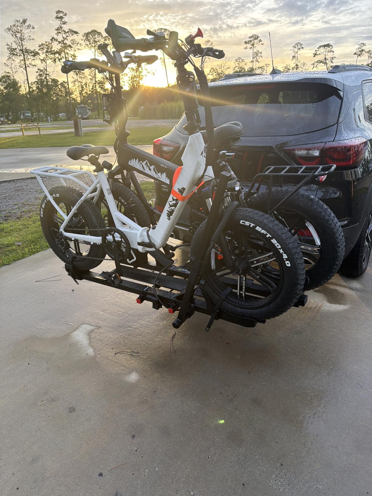 TrailV2 Plus Hitch 2 Ebike Rack with Ramp, Tilt, Fold, Anti-Theft Hitch & Wheel Locks, Heavy Duty 170 lbs Capacity, Fits 2