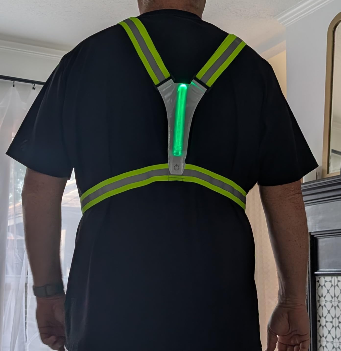 Zacro LED Reflective Vest with Chest Light 500LM, 5 RGB Colors High Visibility Rechargeable Light Up Running Vest IPX4 Night Safety Running Gear for Dog Walking, Cycling, Adjustable for Men Women Kids customer photo 2