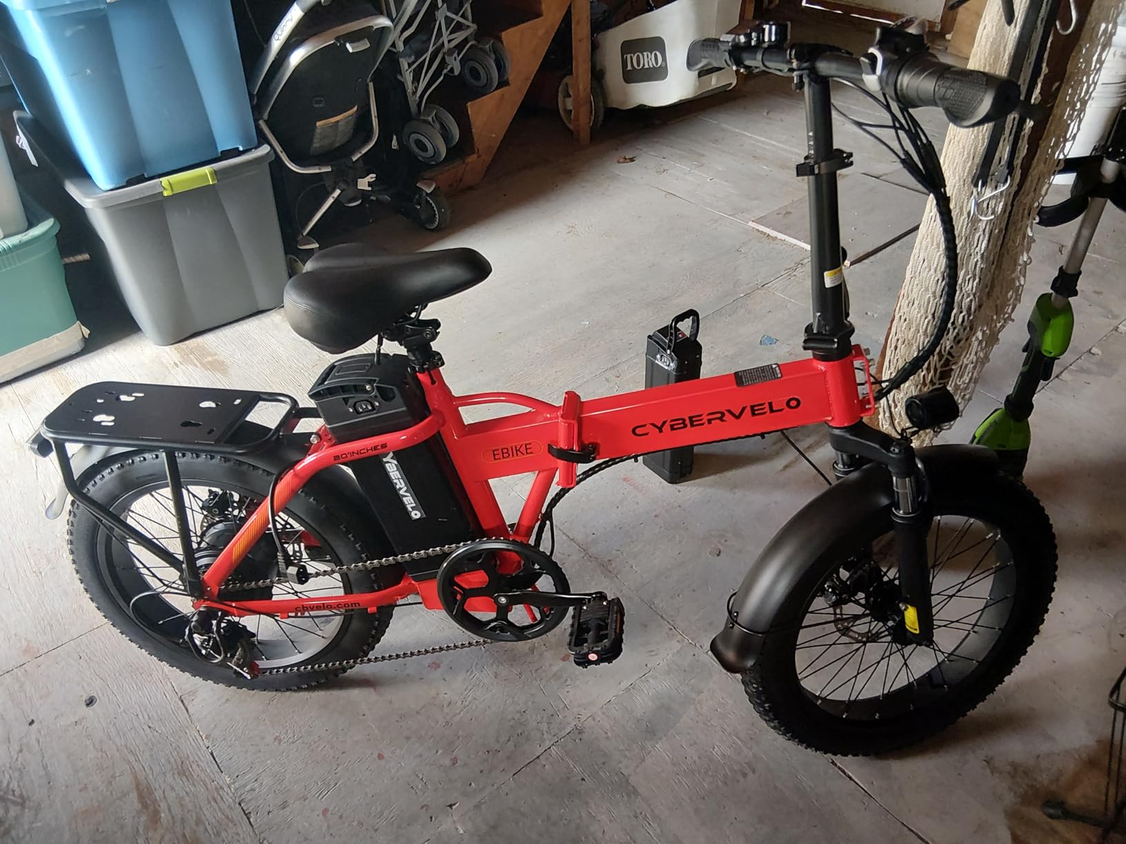 Cybervelo 750W Folding Electric Bike, 48V 20.8AH Large Removable Battery E-Bike, 80 Miles Max Range, 20