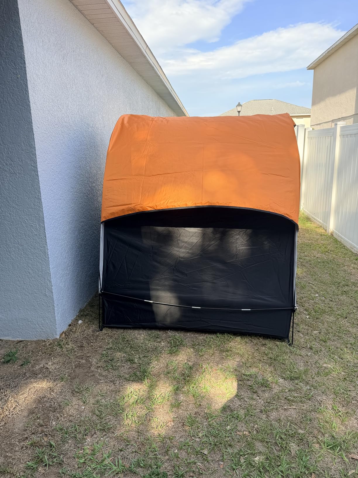 Upgraded Bike Tent with Rain Cover, Outdoor Storage Shed for 2-3 Bikes | 210D Oxford Fabric PU4000 Waterproof, Bike Shed/Bike Cover for Motorcycles, Garden Tools, Lawn Mower customer photo 1