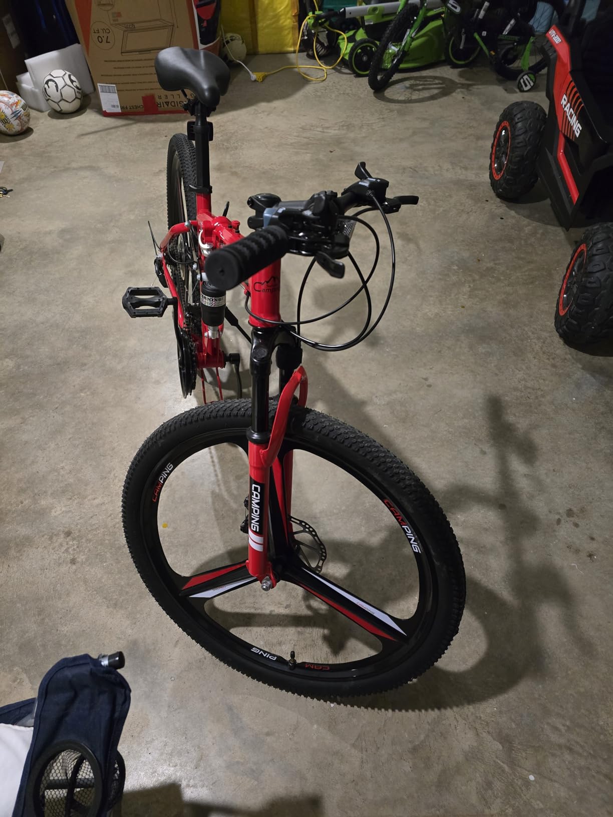 Ktaxon 26 Inch Foldable Mountain Bike, 21 Speed Folding Mountain Bike with Double Shock Effect, Powerful Mechanical Dual Disc Brakes, Unique Design and Ergonomic Frame & Cushion customer photo 1