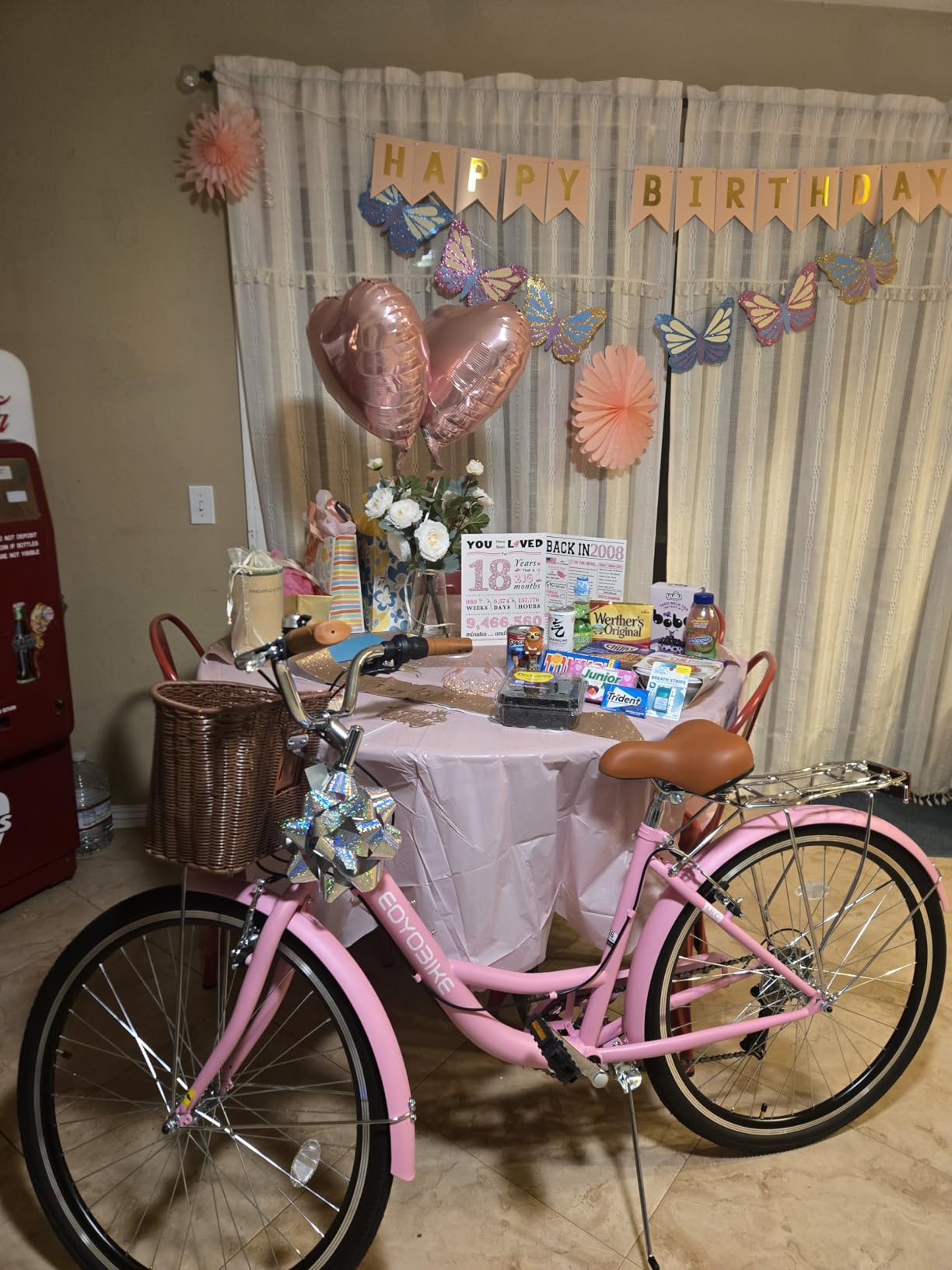 MOONCOOL Womens Bike 7 Speed, 24 26 inch Beach Cruiser Bike for Women | Step-Through Adult Bicycle with Front Basket, Bike Lock, Rear Rack, Double-Walled Rims, Comfort Saddle, City Commuting customer photo 1