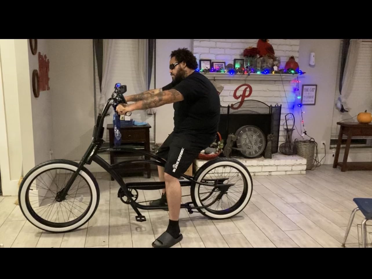 MICARGI Bronco 3.0 Mens Cruiser Bicycles 26/29 inch Long Beach Cruiser Bike with Coaster Brakes Front/Rear White Wall Tires/Black Ties customer photo 2