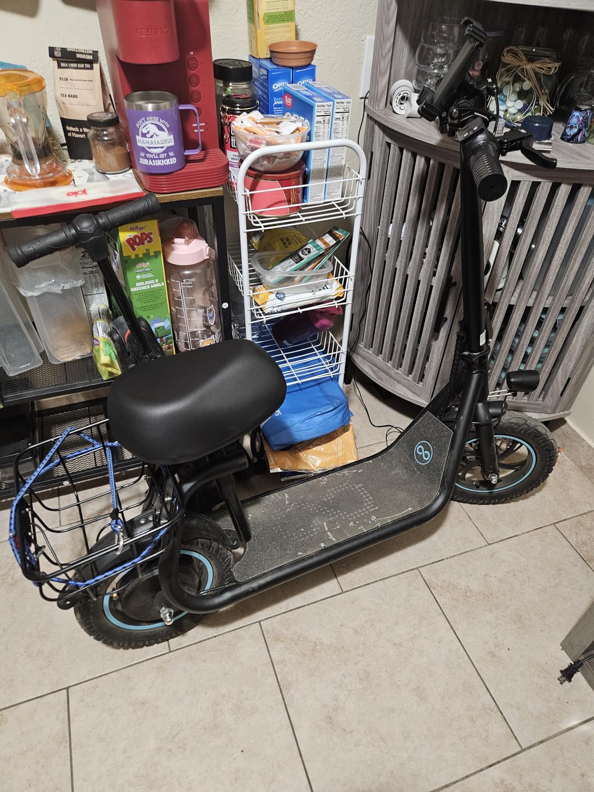 AWWSCOOTER C1 Electric Scooter with Seat for Adults, Foldable Commuter E-Scooter with Basket for Grocery, Pets, and Daily Commute - Classic Black customer photo 1