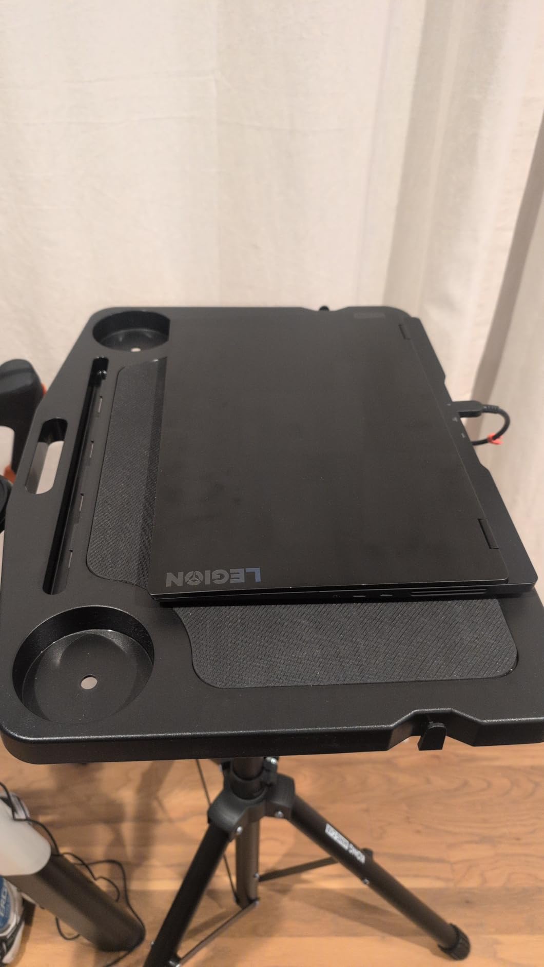 Indoor Cycling Desk - Foldable Tabletop with Non-Slip Surface - Adjustable Height Computer Stand, Bike Trainer & Treadmill Desks customer photo 1