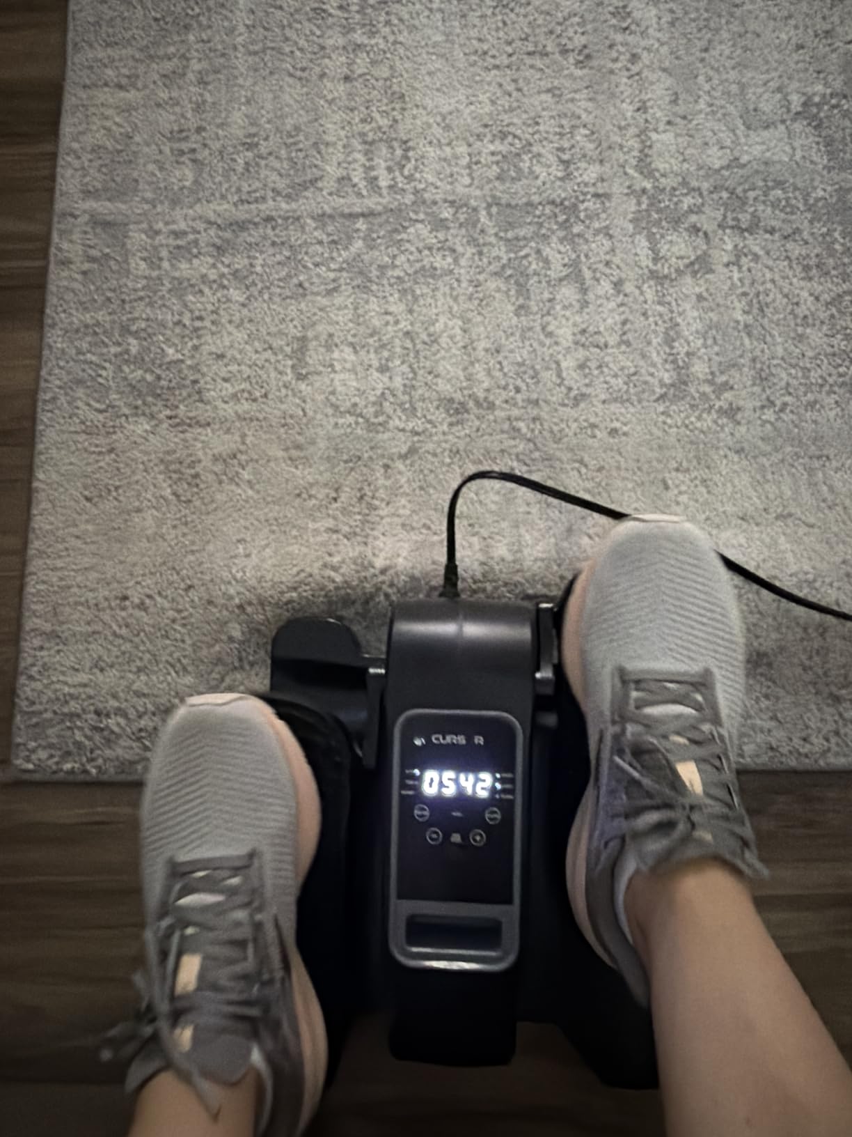 Under Desk Elliptical Machine Seated Pedal Exerciser | Quiet Leg Exerciser While Sitting, Mini Portable Leg Exercise Machine with Remote, Adjustable 12-Speeds, Manual & Auto Mode customer photo 1