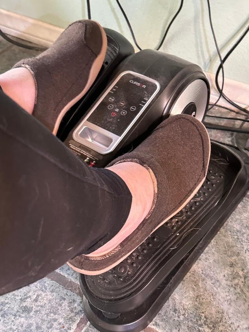 Under Desk Elliptical Machine Seated Pedal Exerciser | Quiet Leg Exerciser While Sitting, Mini Portable Leg Exercise Machine with Remote, Adjustable 12-Speeds, Manual & Auto Mode customer photo 2