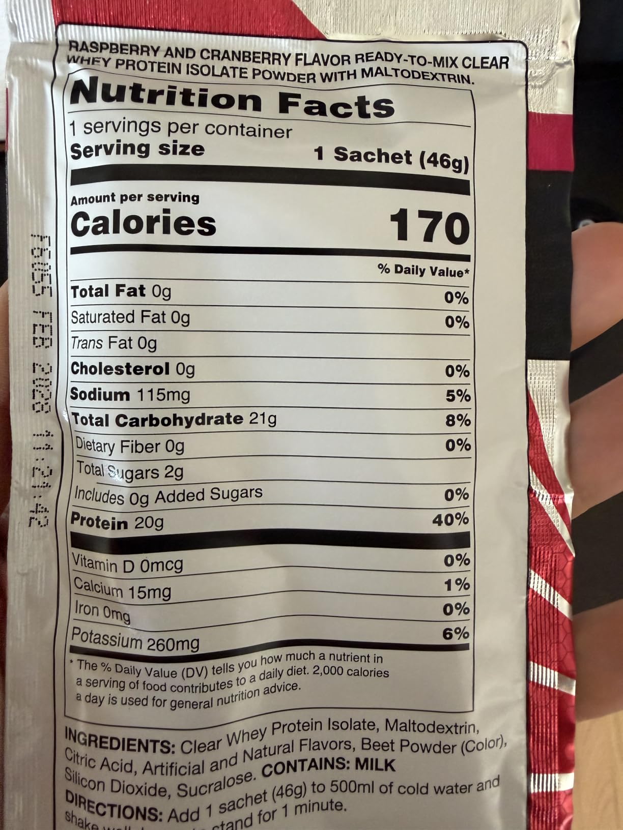 SiS REGO Clear Recovery - Clear Protein Powder & Refuel Drink - 20g Protein & 21g Carbohydrates - Raspberry & Cranberry - 16oz customer photo 2