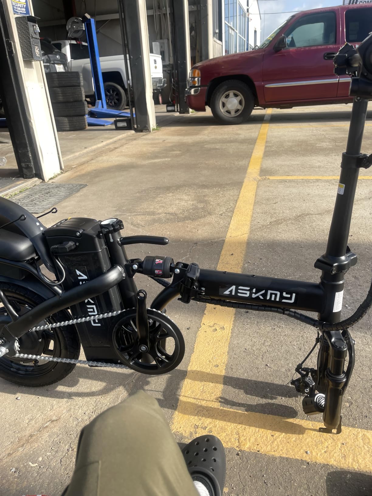 Foldable Electric Bike for Adults and Teens, 740W Peak Motor Ebike, 48V 10/20AH Removable Battery, 30-60 Miles PAS Range, Folding E-Bike, 14 Inch Mini Electric Bicycle for Daily Commuting customer photo 1