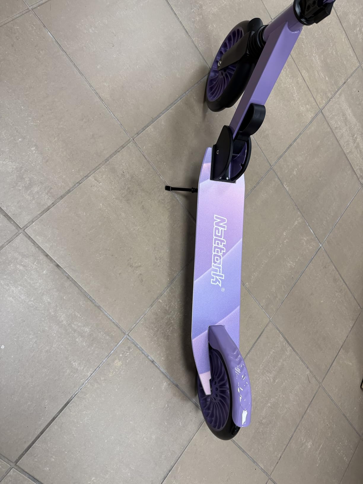 Nattork Kick Scooter for Age 6+ Kids Teens Adults, Max Load 240 LBS, Adjustable Height Foldable with 8