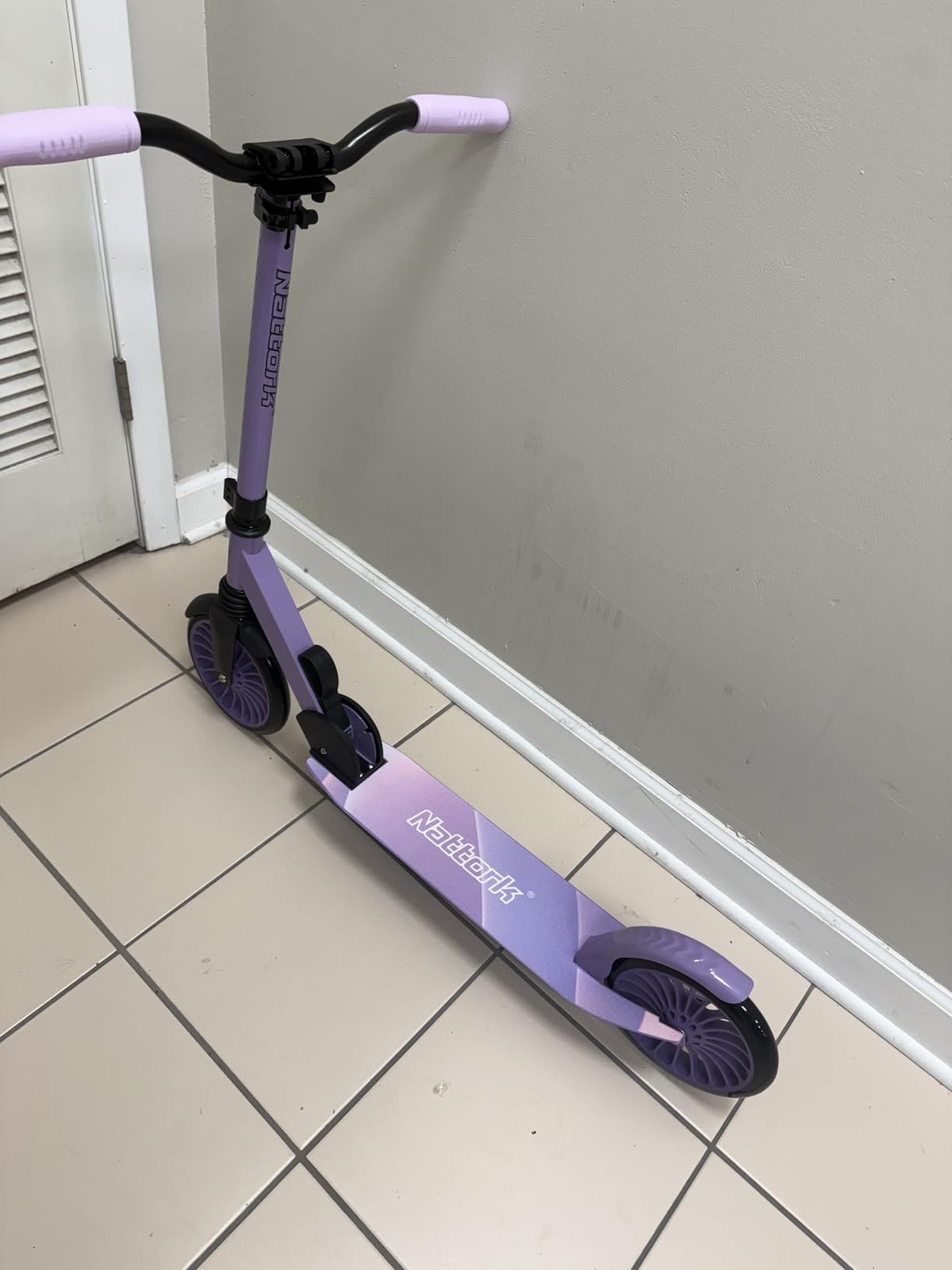 Nattork Kick Scooter for Age 6+ Kids Teens Adults, Max Load 240 LBS, Adjustable Height Foldable with 8