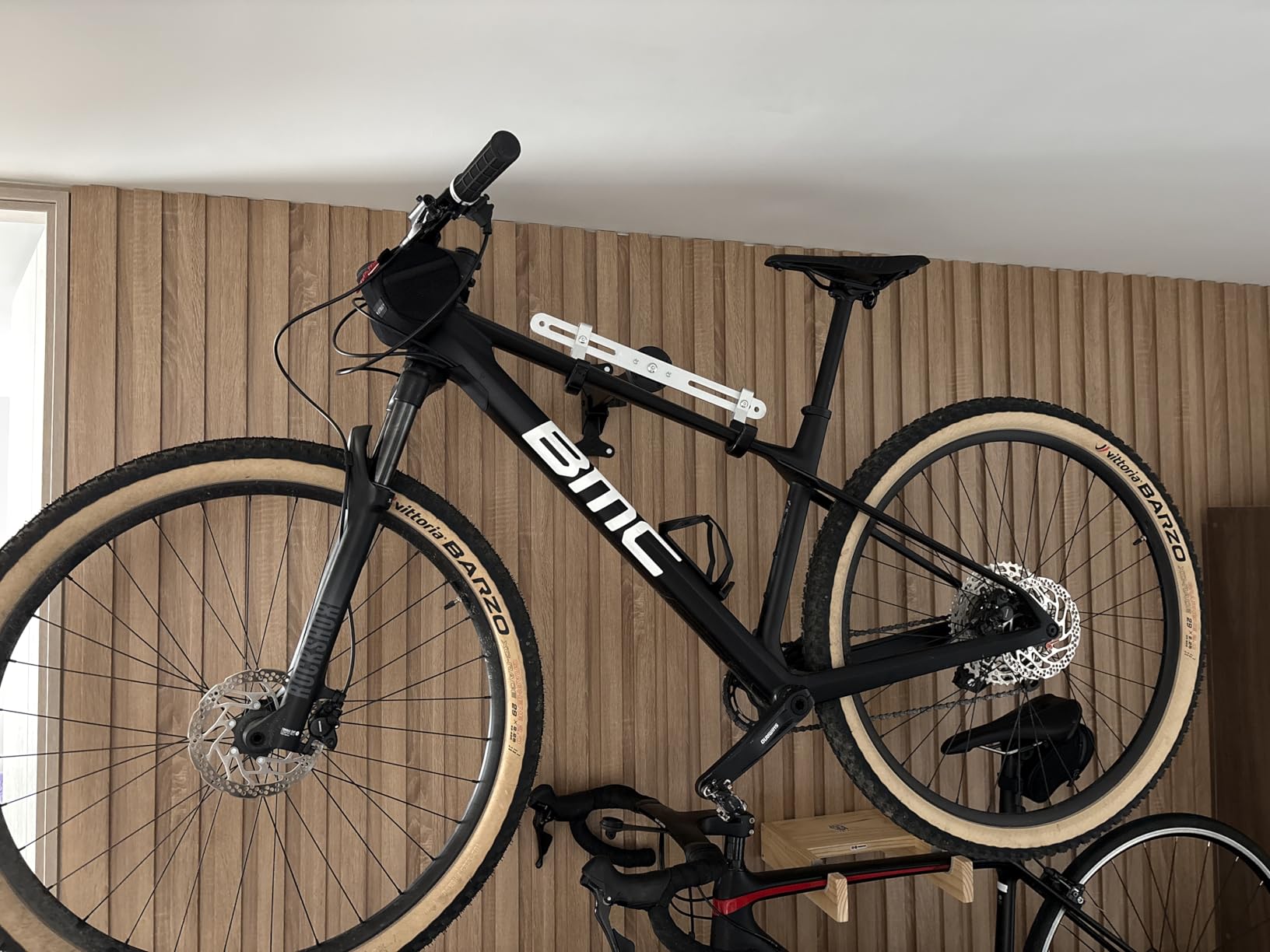 Bike Wall Mount for Garage, Aluminum Alloy & Steel Folding Bicycle Rack | 360° Rotation, Adjustable Hook, 66lbs Capacity Horizontal Indoor Bike Storage, for Road Mountain Hybrid Bikes customer photo 2