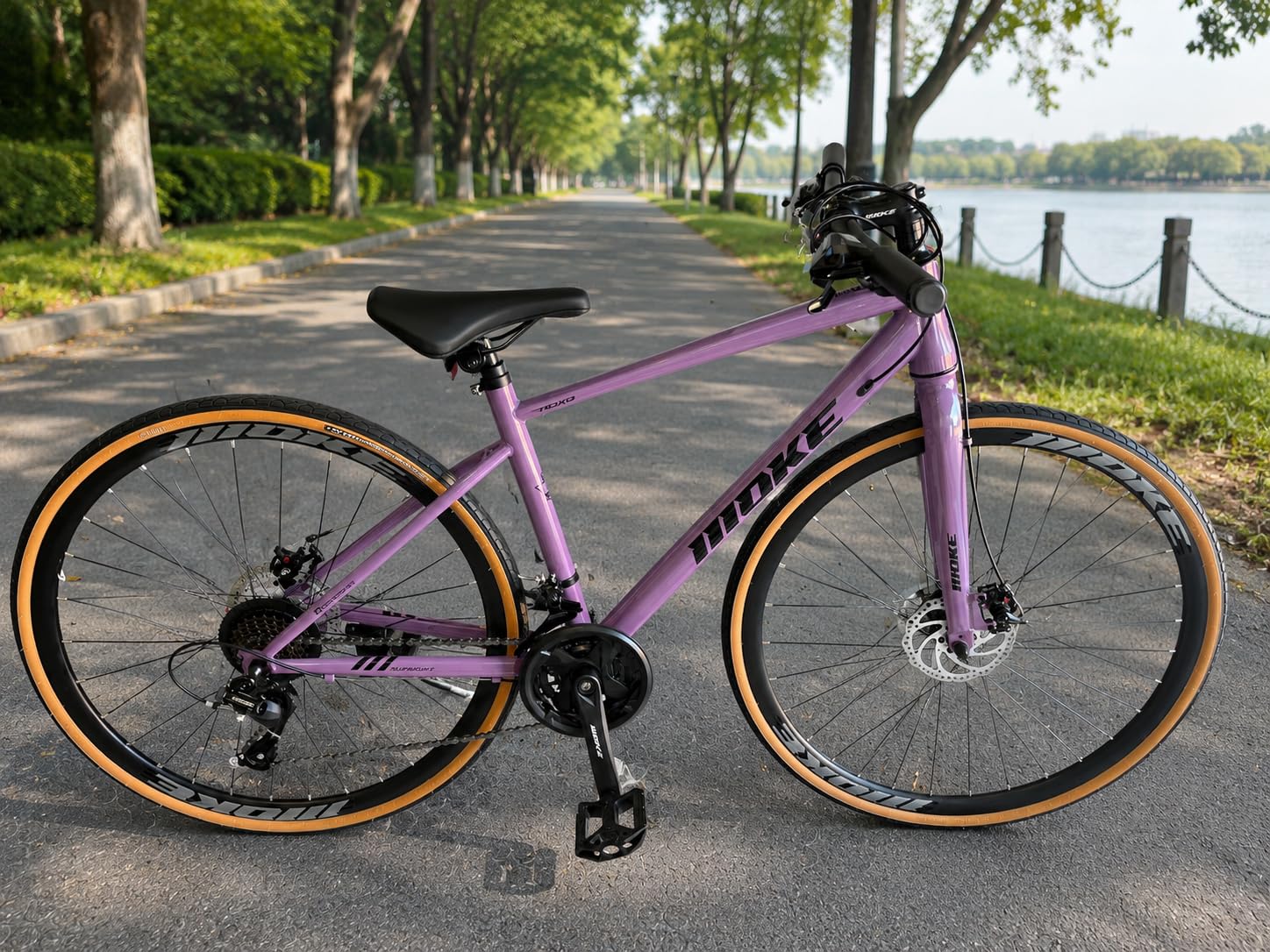 DEYGIA Hybrid Bike, 24-Speed 700C Wheel Hybrid Bicycle with Dual Disc Brakes, Trigger Shifting, Internal Wiring Frame, Lightweight City Commuter Bicycle for Men Women Adult, Multiple Colors customer photo 2